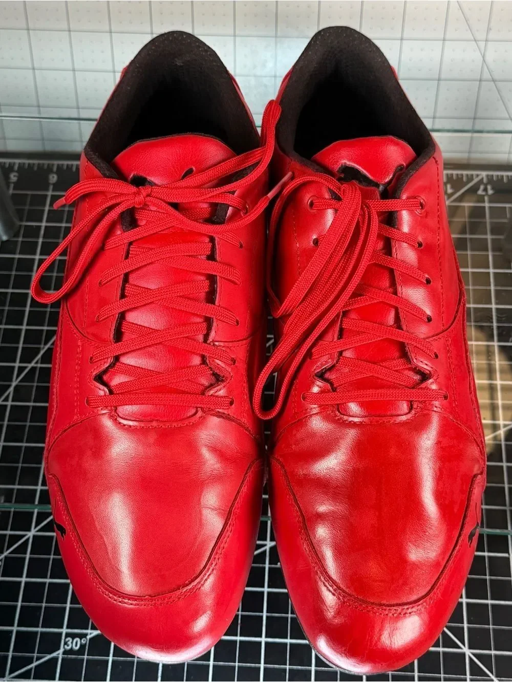 PUMA FERRARI DRIVING LEATHER SHOES MENS SZ 12 Good Condition